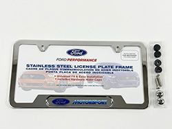 FORD MOTORSPORT LICENSE PLATE FRAME-STAINLESS STEE