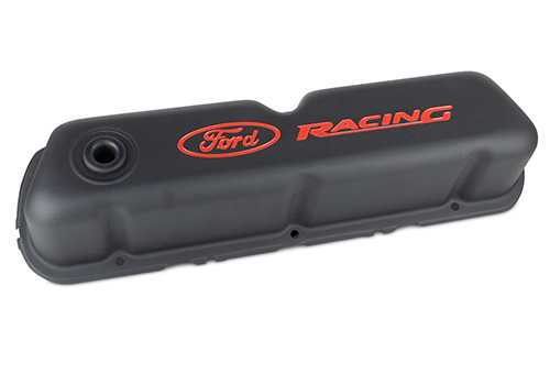 世界的に有名な FORD RACING LOGO STAMPED STEEL VALVE COVERS BLACK CRINKLE その他