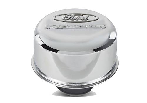 FORD RACING LOGO AIR BREATHER CAP: PUSH-IN TYPE CHROME