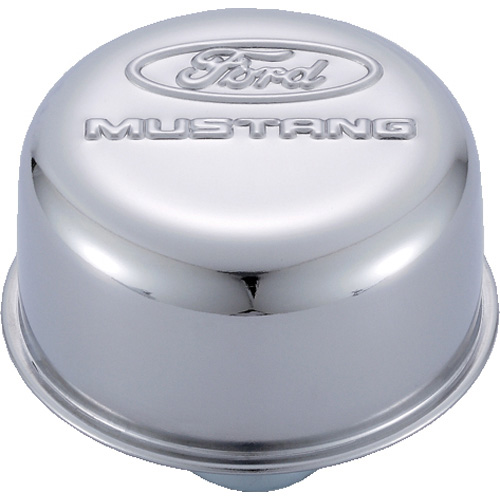 FORD MUSTANG LOGO AIR BREATHER CAP:CHROME