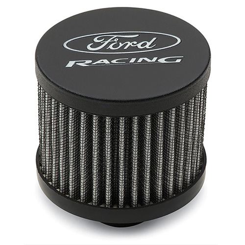 FORD RACING BREATHER - BLACK CRINKLE FINISH - UNSHIELDED