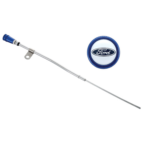 DIPSTICK KIT: ALUMINUM ANODIZED HANDLE, EMBOSSED FORD LOGO