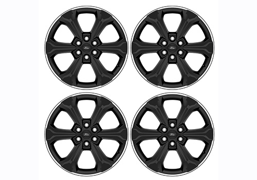 F-150 2015-2023 22" Black with Machined Face Wheel Kit