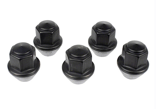 M12 x 1.5 Black Lug Nut Wheel Kit of 5