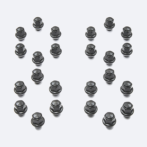 M12 1.5 Black Lug Nut Vehicle Kit of 24