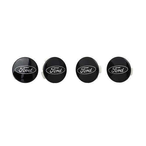 Ford Black and Chrome Wheel Center Cap Kit