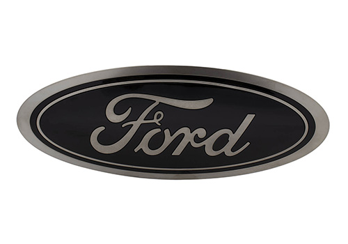 F-150 2018-2020 Front/Rear Smoke Chrome Black Ford Oval Emblem w/ Camera