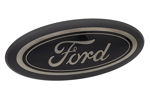 F-150 2018-2020 Front/Rear Smoke Chrome Black Ford Oval Emblem w/ Camera