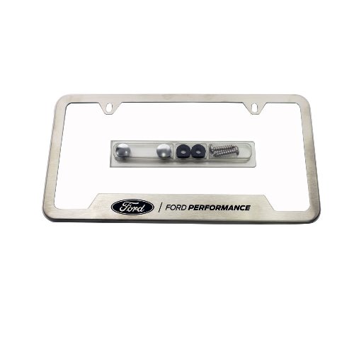 FORD PERFORMANCE LICENSE PLATE FRAME-BRUSHED STAINLESS STEEL
