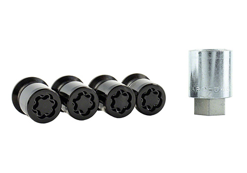 M12 X 1.5 BLACK SECURITY LUG NUT KIT OF 4