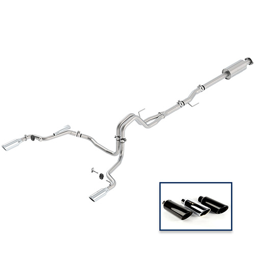 2015-2020 F-150 2.7L CAT-BACK EXTREME EXHAUST SYSTEM - REAR EXIT, CHROME TIPS