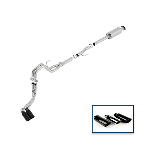 2015-2019 F-150 2.7L CAT-BACK EXTREME EXHAUST SYSTEM - SIDE EXIT, BLACK CHROME TIPS
