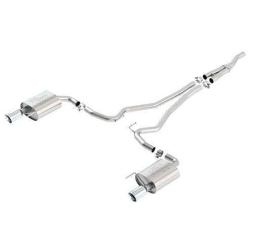 2015-2017 MUSTANG 2.3L ECOBOOST CAT BACK TOURING EXHAUST SYSTEM -  CHROME TIPS