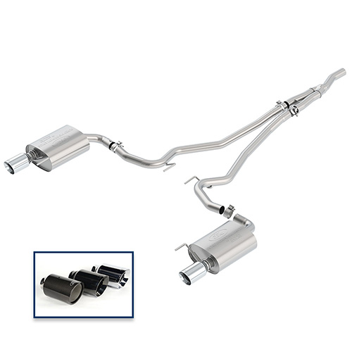 Mustang 2015-2023 2.3L EcoBoost Cat-Back Touring Exhaust System with Chrome Tips