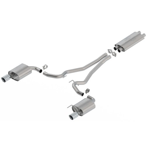 2016-2017 MUSTANG GT 5.0L EC-TYPE CAT BACK EXHAUST SYSTEM - CHROME TIPS