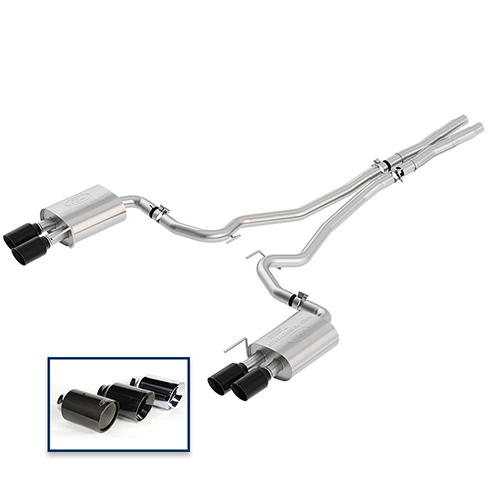 2018-2022 MUSTANG GT 5.0L CAT-BACK SPORT EXHAUST SYSTEM WITH BLACK CHROME TIPS
