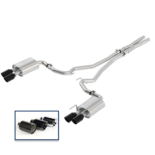 Mustang GT 2018-2023 5.0L Cat-Back Touring Exhaust System with Black Chrome Tips