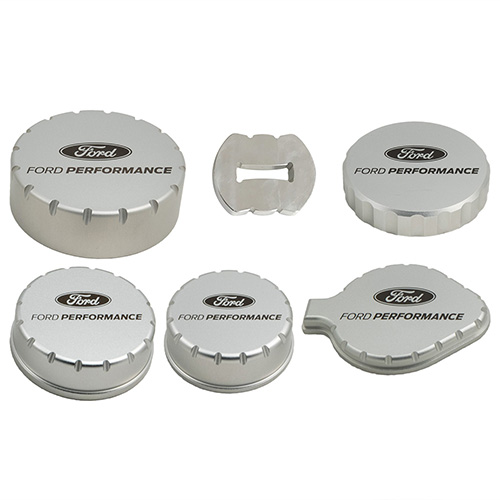 Mustang Billet Engine Cap Set with Laser Engraved Ford Performance Logo