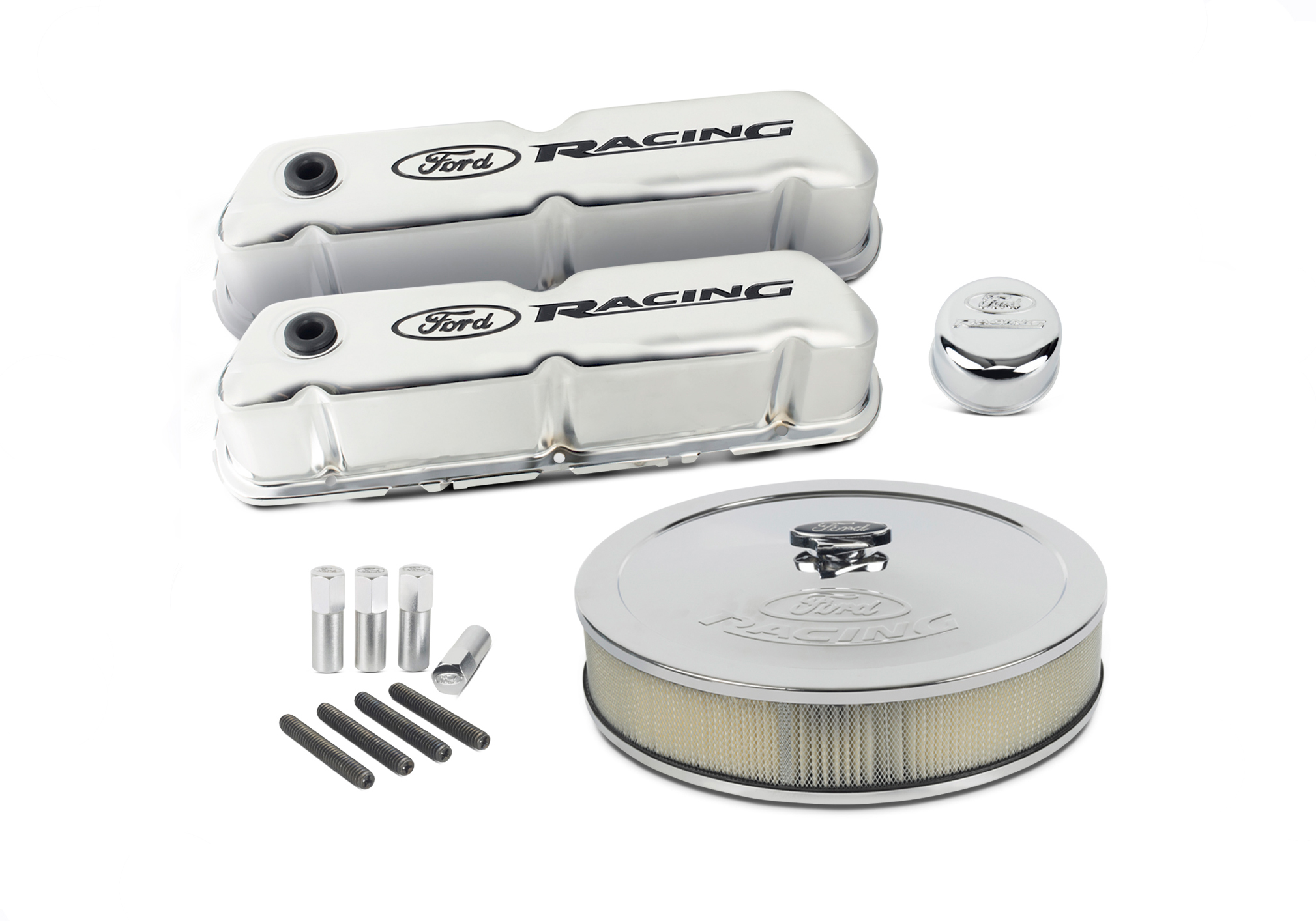 FORD RACING COMPLETE DRESS UP KIT, CHROME FINISH WITH BLACK
