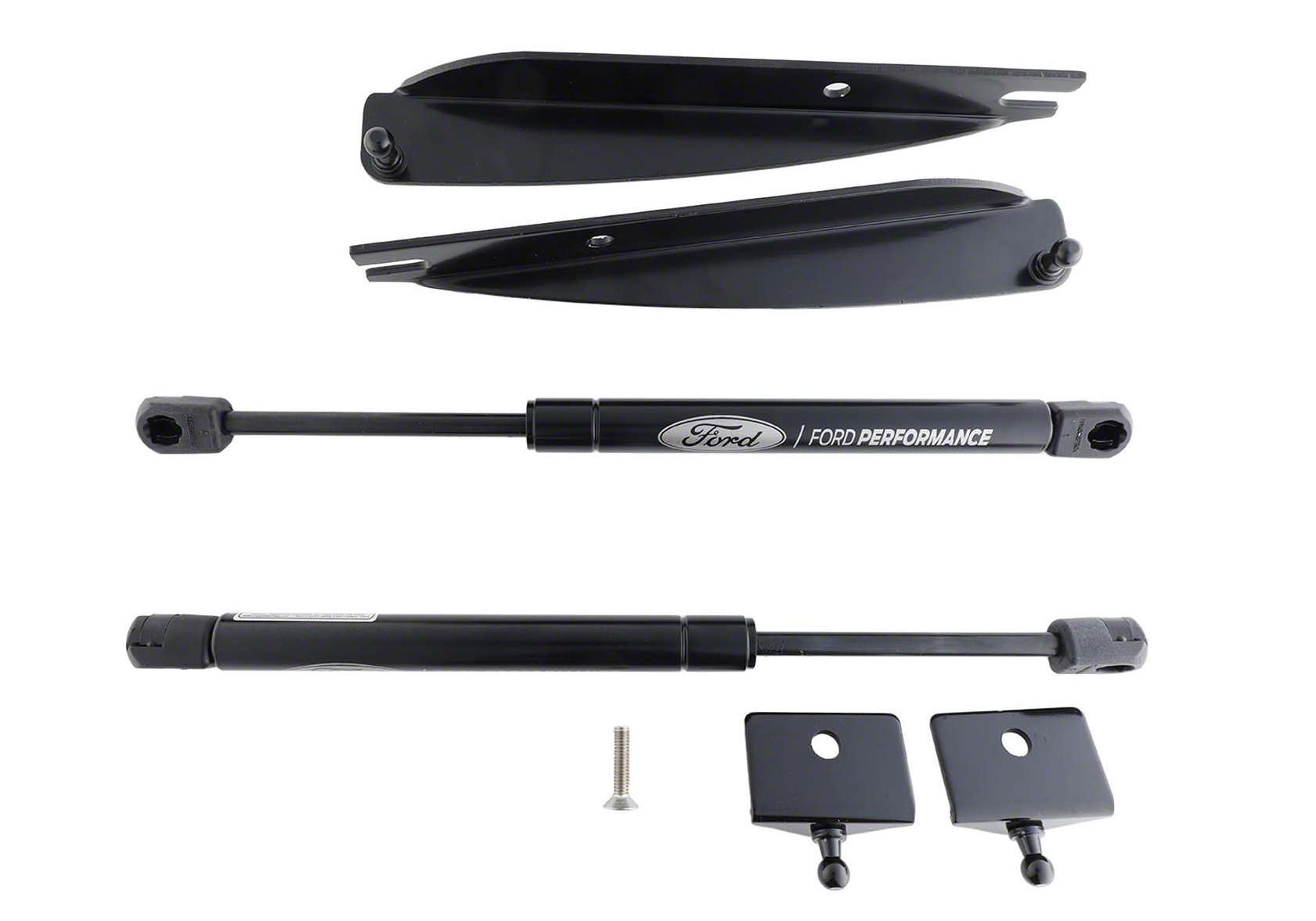2005-2014 MUSTANG HOOD LIFT KIT W/ LASER ENGRAVED FORD PERFORMANCE