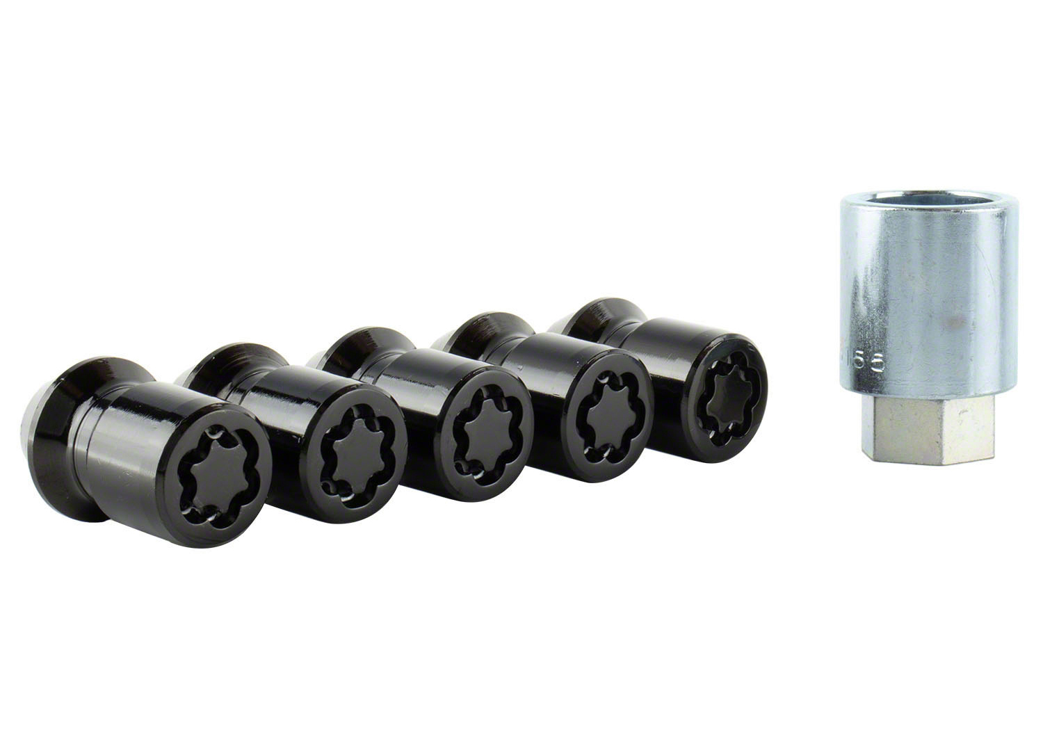 M12X1.5 BLACK SECURITY LUG NUT KIT (5)| Part Details for M-1A043 